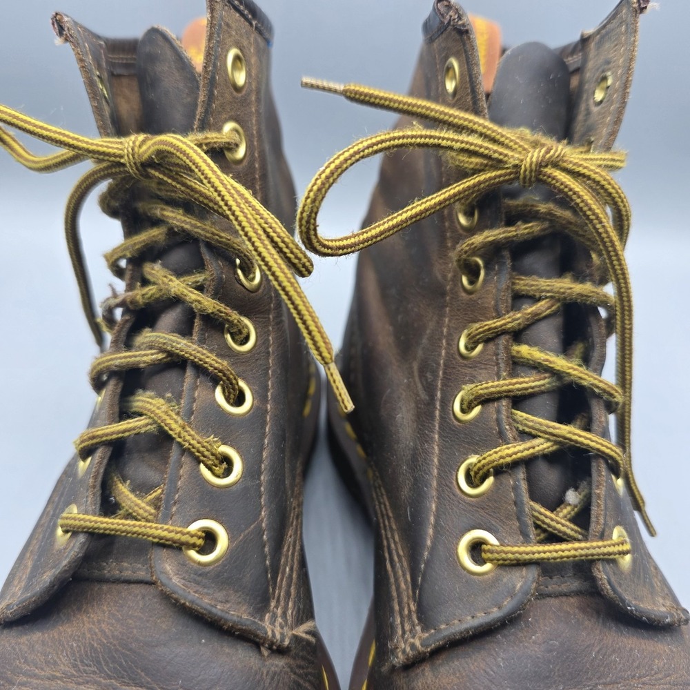 Vtg Dr Martens Boots UK 4 Womens 6 US Brown Leather 8 Eye Combat‎ England Mens 5 - Picture 5 of 16